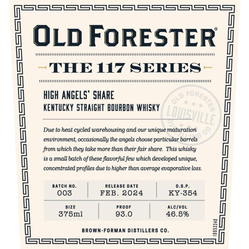 Old Forester 117 Series High Angels’ Share 2024 Release - Goro&