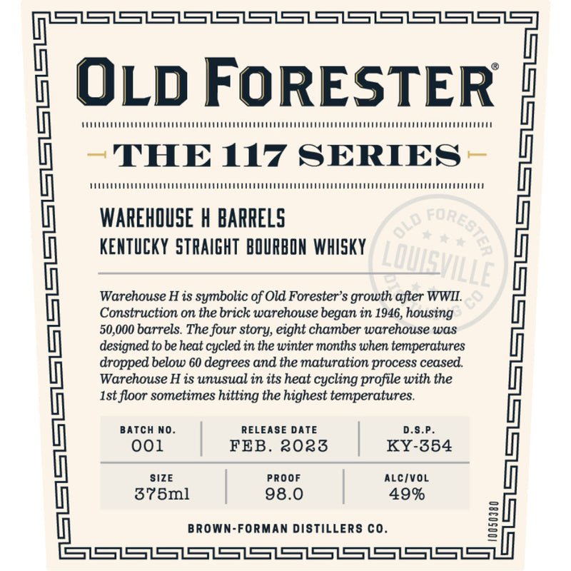 Old Forester 117 Series Warehouse H Kentucky Straight Bourbon - Goro&