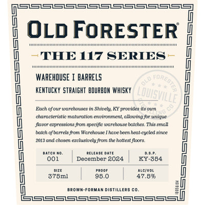 Old Forester The 117 Series Warehouse I Barrels Straight Bourbon Bourbon Old Forester   