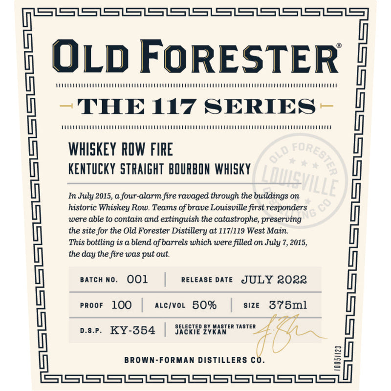 Old Forester The 117 Series Whiskey Row Fire Bourbon - Goro&