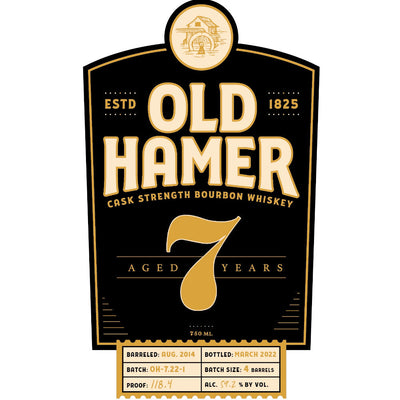 Old Hamer 7 Year Old Cask Strength Straight Bourbon - Goro's Liquor