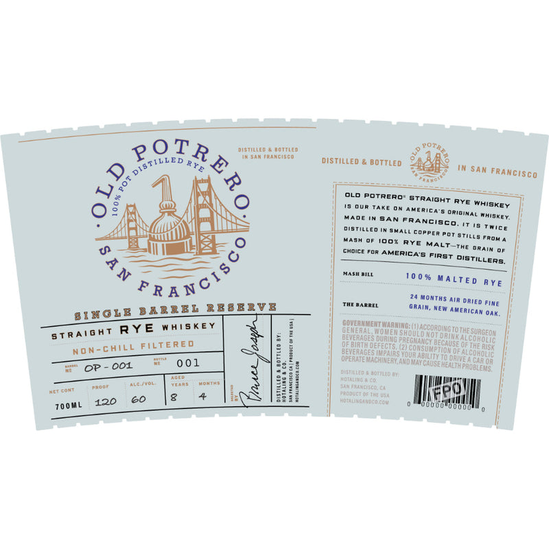 Old Potrero 8 Year Old Single Barrel Reserve Straight Rye - Goro&