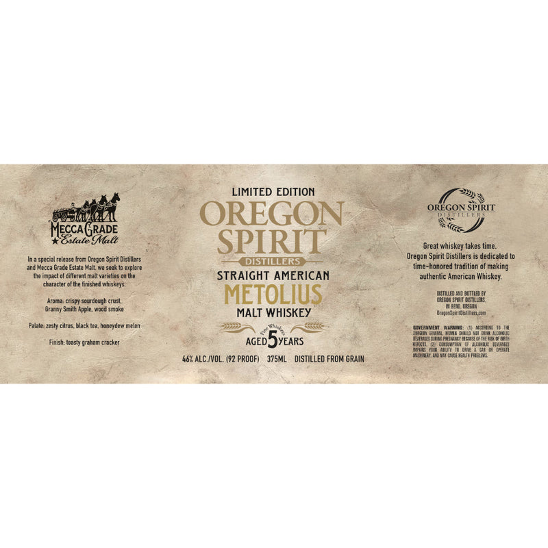 Oregon Spirit Distillers Metolius Straight Malt Whiskey - Goro&