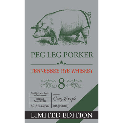Peg Leg Porker 8 Year Old Tennessee Rye Whiskey - Goro's Liquor