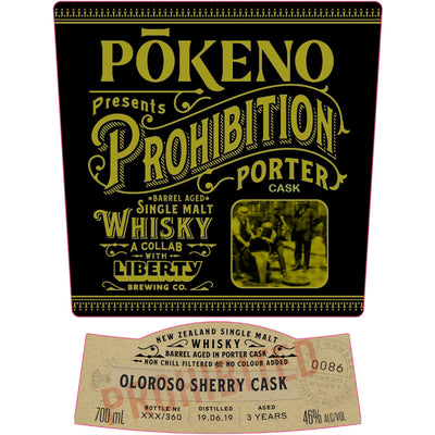 Pōkeno Prohibition Porter Oloroso Sherry Cask Single Malt Whisky - Goro's Liquor