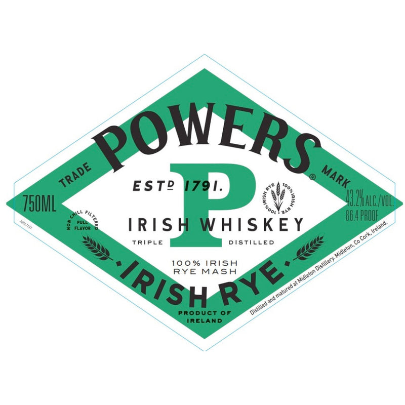 Powers Irish Rye Whiskey 1L - Goro&