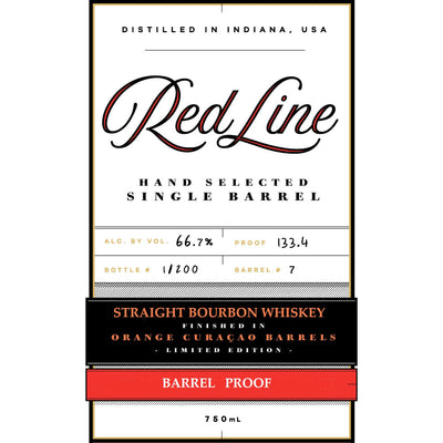 Red Line Single Barrel Bourbon Finished In Orange Curacao Barrels - Goro's Liquor