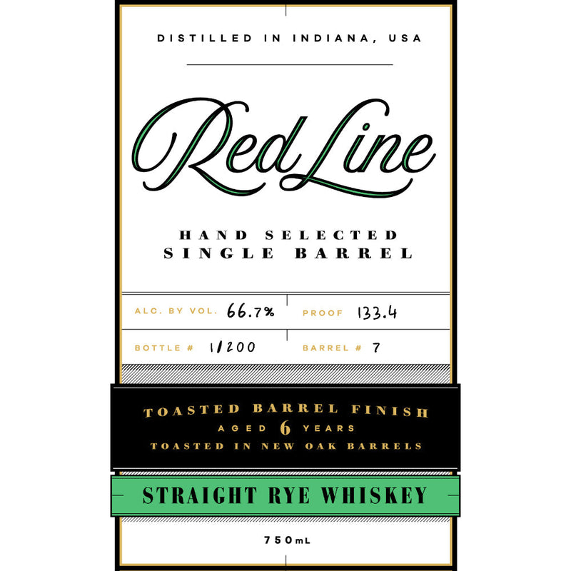 Red Line Toasted Barrel Finish Rye Aged 6 Years - Goro&