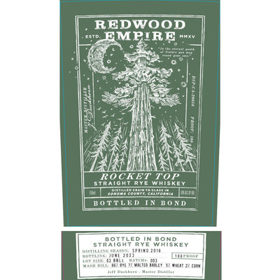 Redwood Empire Rocket Top Straight Rye Batch 003 - Goro's Liquor