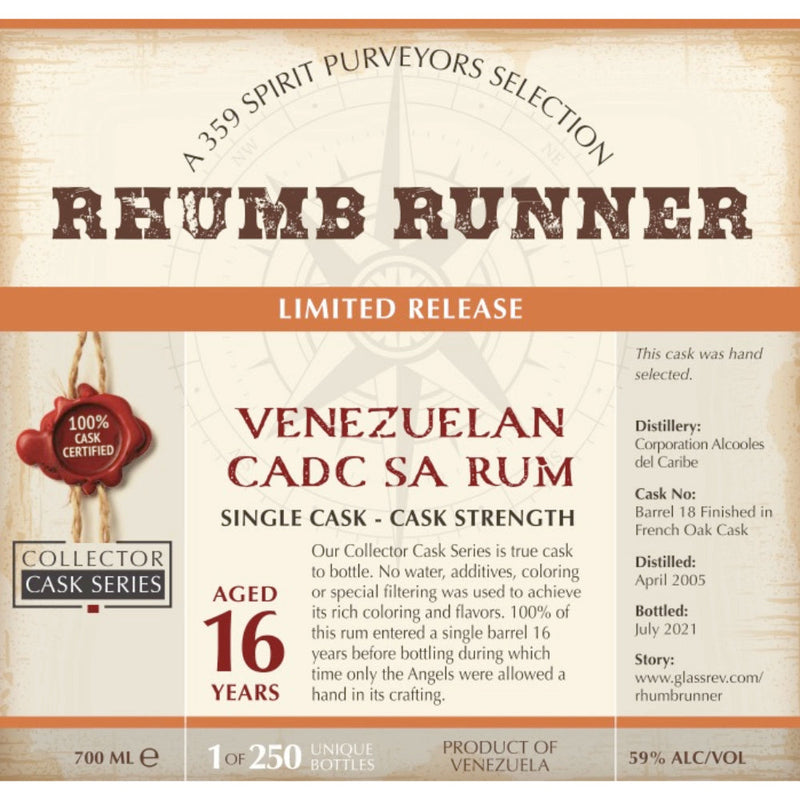 Rhumb Runner Limited Release Venezuelan Cadc Sa Rum - Goro&