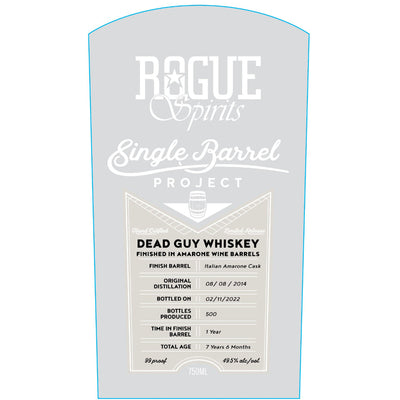 Rogue Single Barrel Project Dead Guy Whiskey Finished In Amarone Wine Barrels - Goro's Liquor