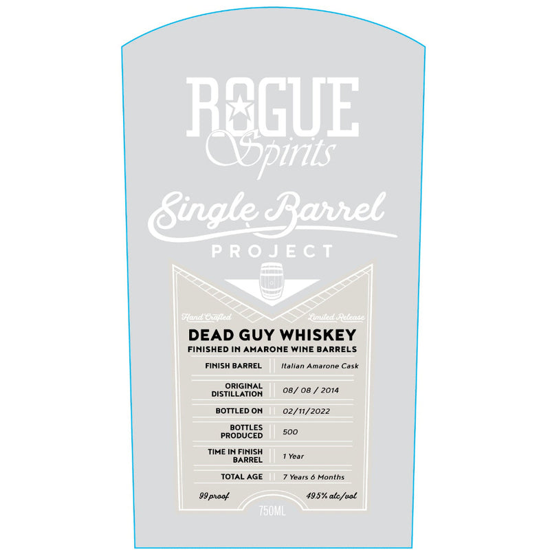 Rogue Single Barrel Project Dead Guy Whiskey Finished In Amarone Wine Barrels - Goro&