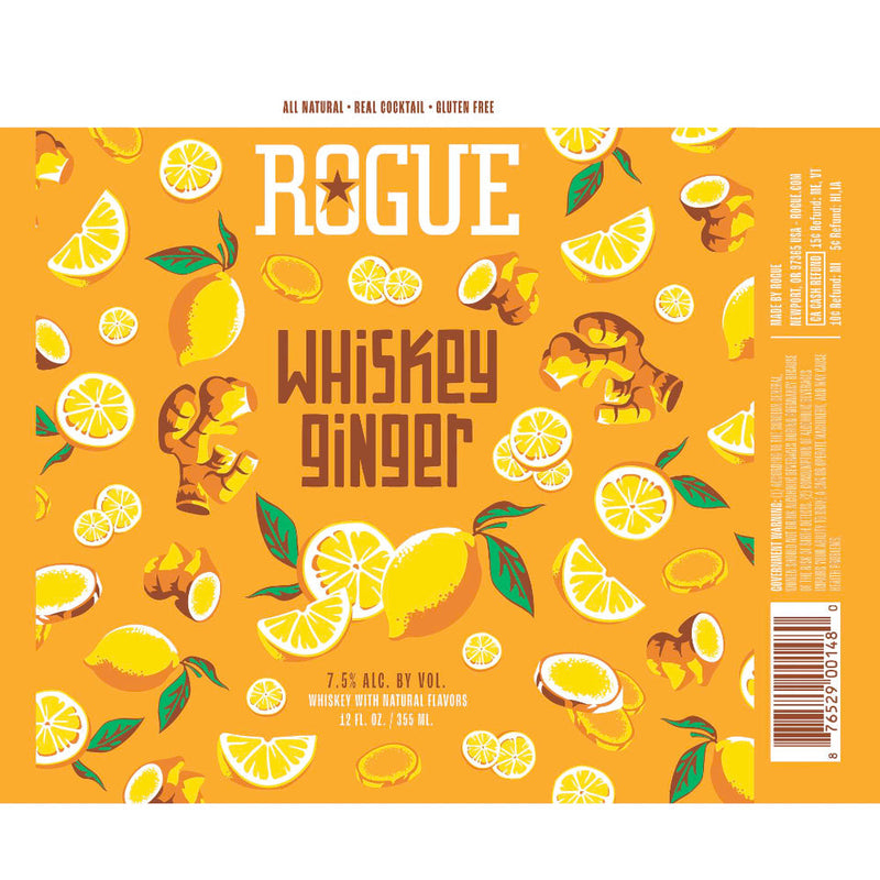 Rogue Whiskey Ginger Canned Cocktail - Goro&