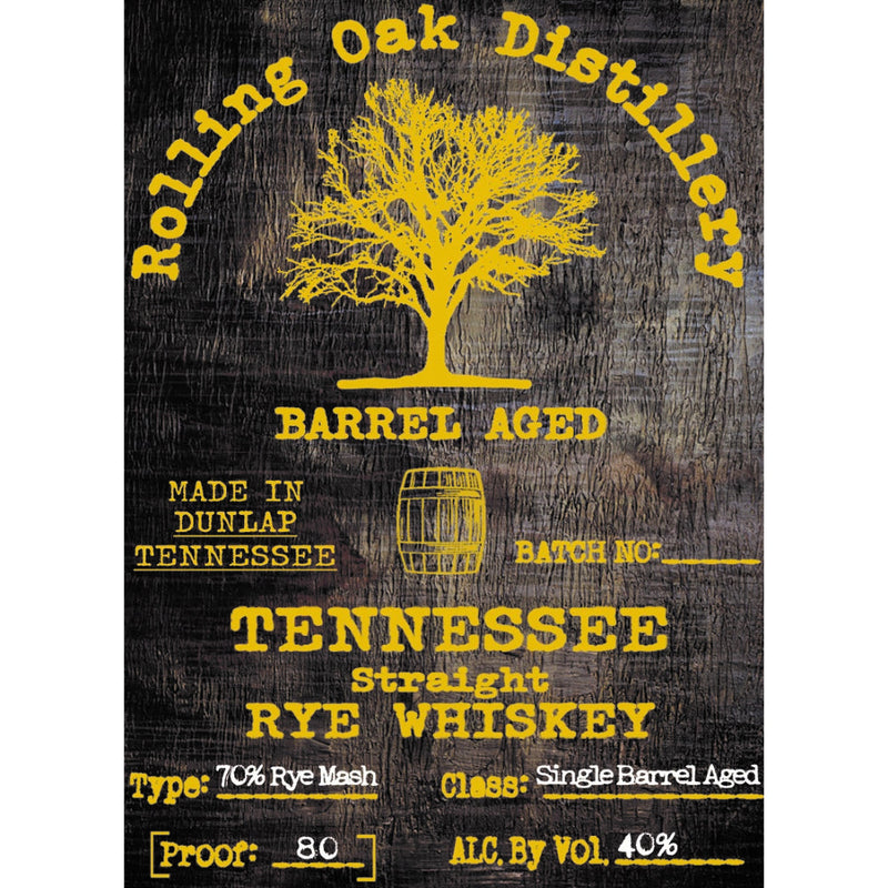 Rolling Oak Distillery Barrel Aged Tennessee Straight Rye - Goro&