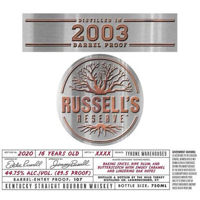 Russell’s Reserve 2003 Barrel Proof Bourbon - Goro's Liquor