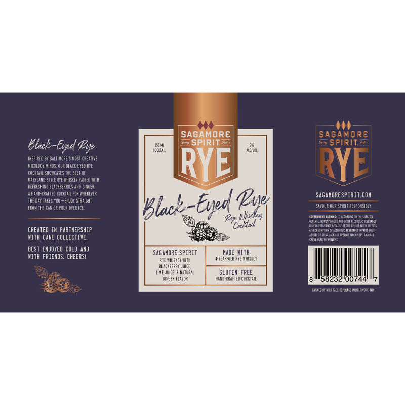 Sagamore Spirit Black-Eyed Rye Cocktail 4PK - Goro&