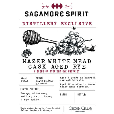 Sagamore Spirit Distillery Exclusive Mazer White Mead Cask Aged Rye - Goro's Liquor