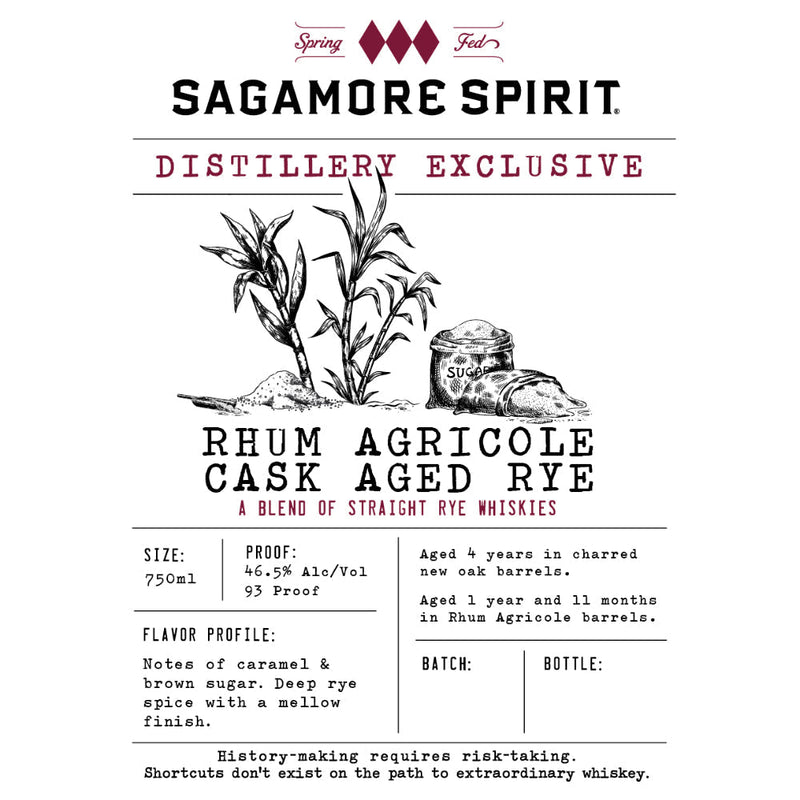 Sagamore Spirit Distillery Exclusive Rhum Agricole Cask Aged Rye - Goro&