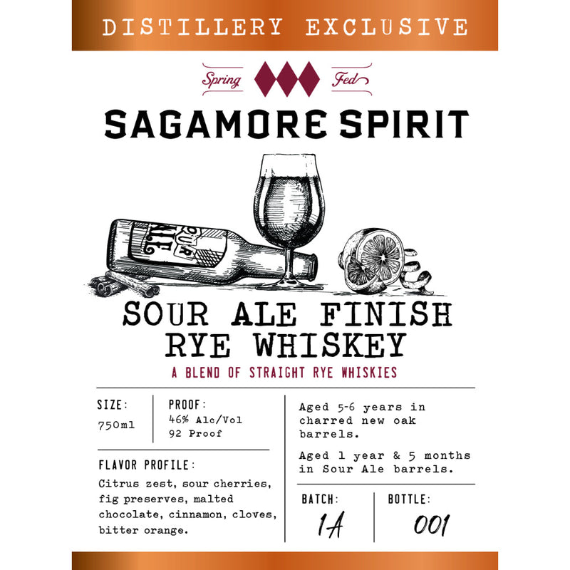 Sagamore Spirit Distillery Exclusive Sour Ale Finish Rye Whiskey - Goro&