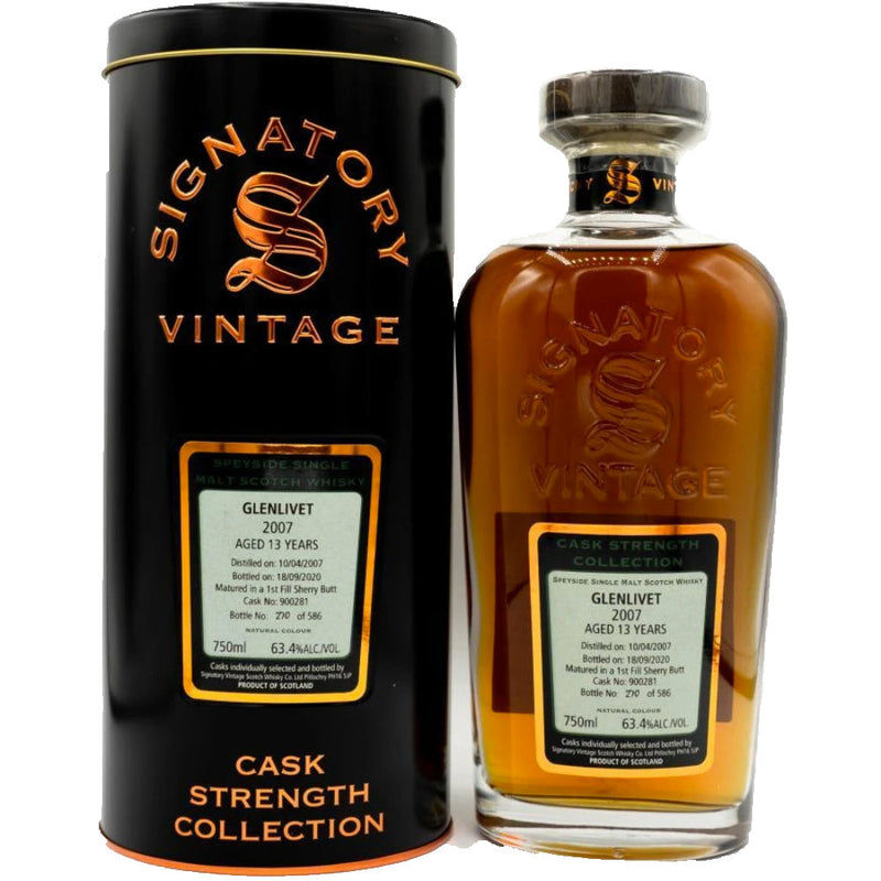 Signatory Cask Strength 2007 Glenlivet 13 Year Speyside Single Malt Scotch Whisky - Goro&