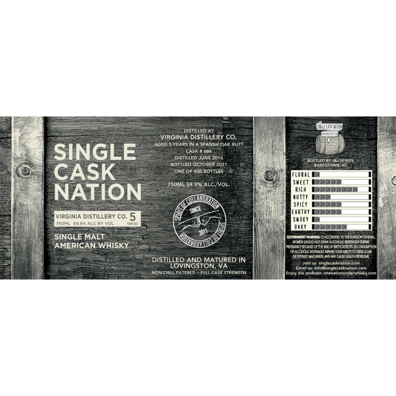 Single Cask Nation Virginia Distillery Co. 5 Year Old Single Malt - Goro&