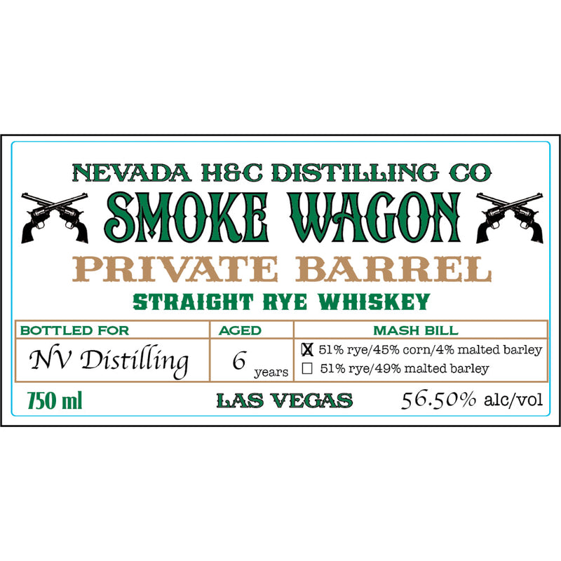 Smoke Wagon Private Barrel Straight Rye Whiskey - Goro&
