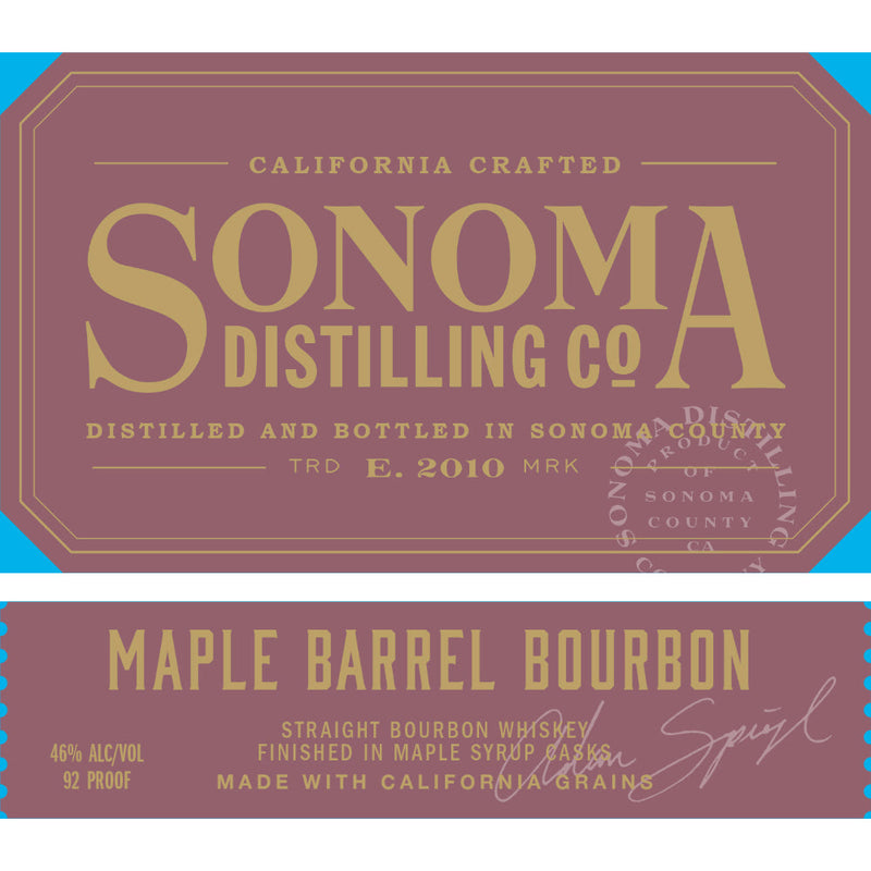 Sonoma Distilling Maple Barrel Bourbon - Goro&