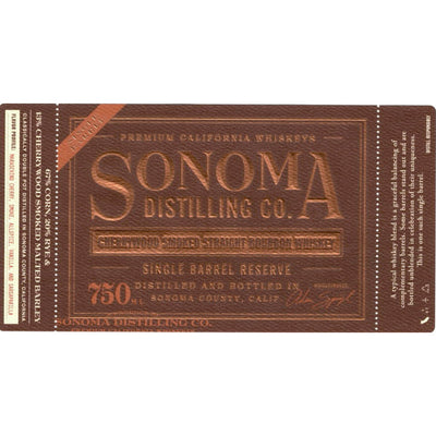 Sonoma Single Barrel Reserve Cherrywood Smoked Straight Bourbon - Goro's Liquor