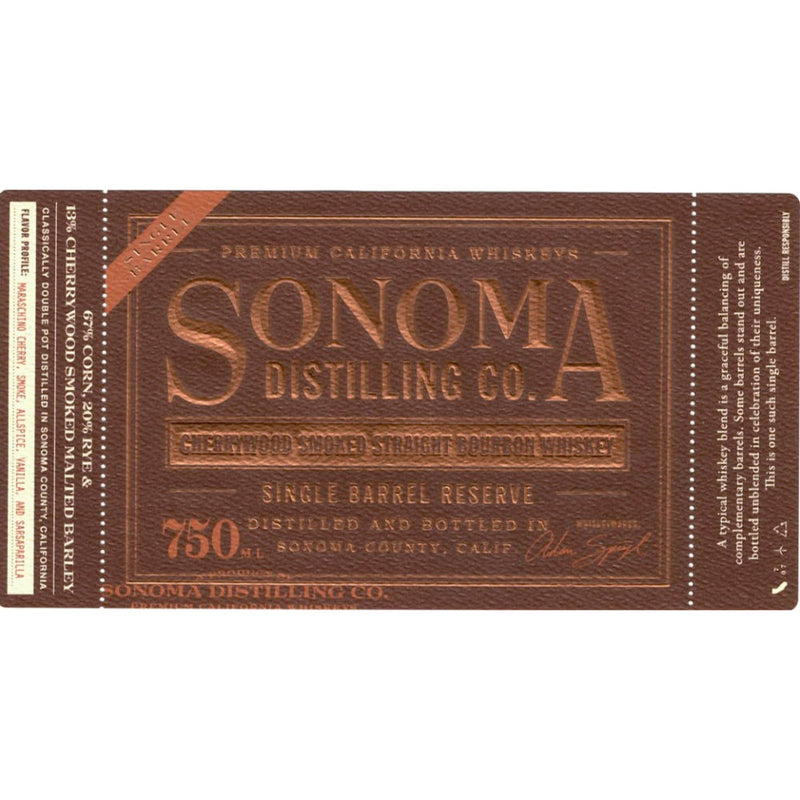 Sonoma Single Barrel Reserve Cherrywood Smoked Straight Bourbon - Goro&