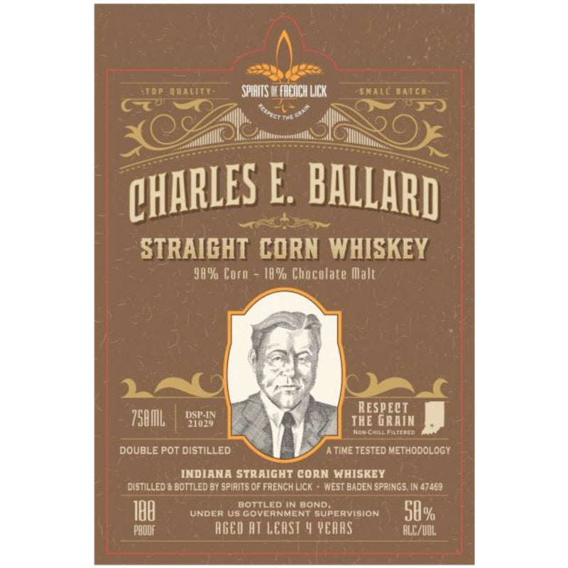 Spirits of French Lick Charles E. Ballard Straight Corn Whiskey - Goro&