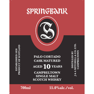 Springbank Palo Cortado Cask Matured 10 Year Old - Goro's Liquor