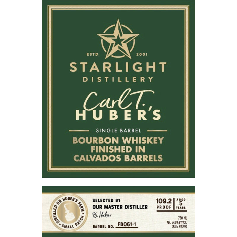 Starlight 5 Year Old Carl T. Huber Bourbon Finished in Calvados Barrels - Goro&