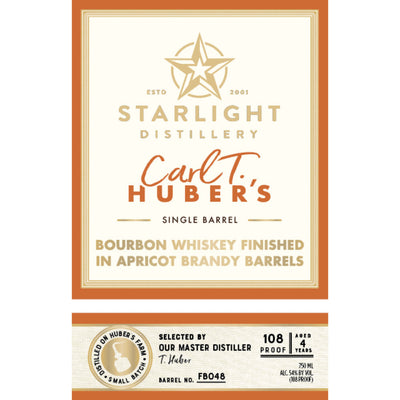 Starlight Bourbon Finished in Apricot Brandy Barrels - Goro's Liquor