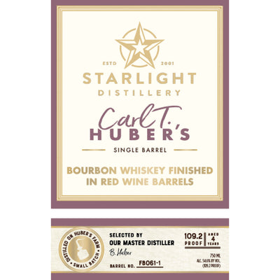 Starlight Bourbon Finished in Red Wine Barrels - Goro's Liquor