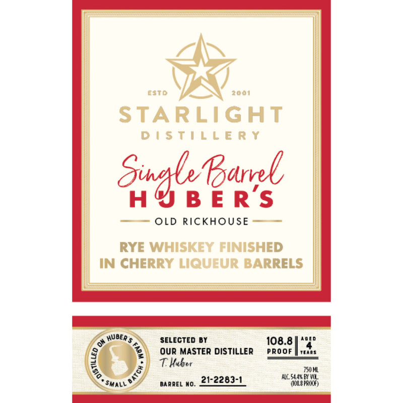 Starlight Huber’s Rye Finished in Cherry Liqueur Barrels - Goro&