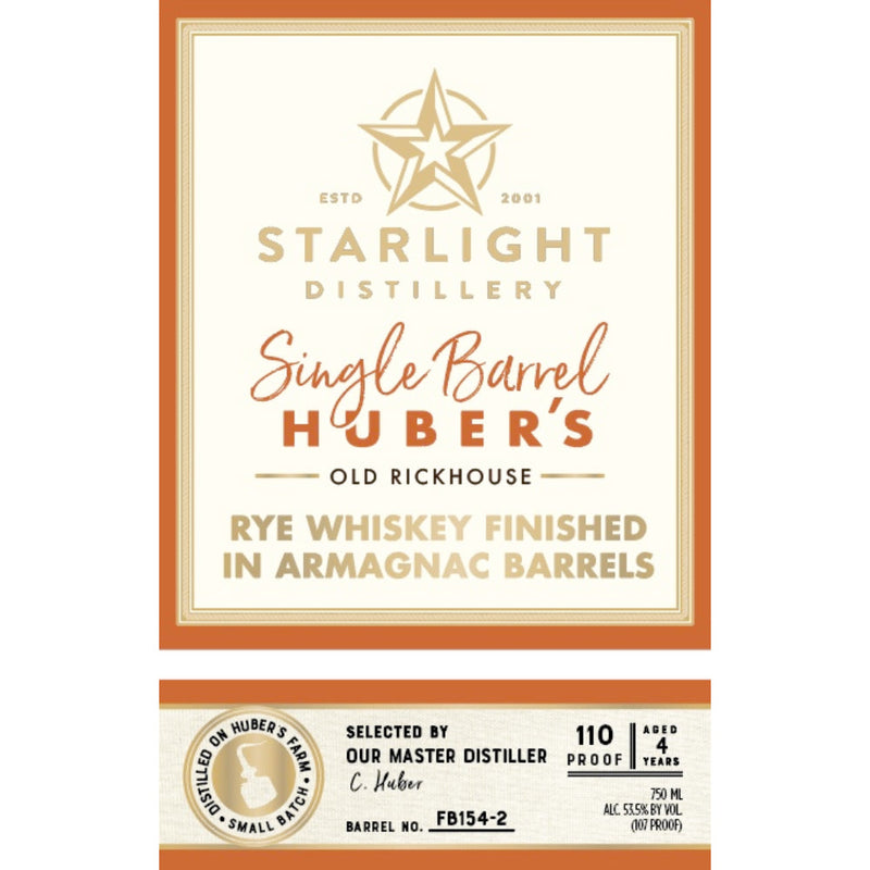 Starlight Old Rickhouse Rye Finished In Armagnac Barrels - Goro&