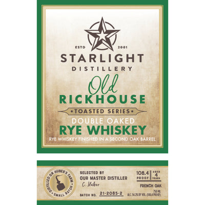 Starlight Old Rickhouse Toasted Series Double Oaked Rye - Goro's Liquor