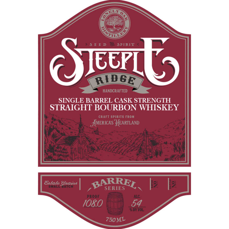 Steeple Ridge Handcrafted Single Barrel Cask Strength Straight Bourbon Whiskey - Goro&