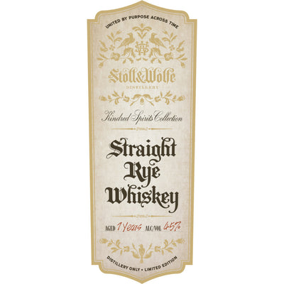 Stoll & Wolfe Kindred Spirits Collection 7 Year Old Straight Rye - Goro's Liquor