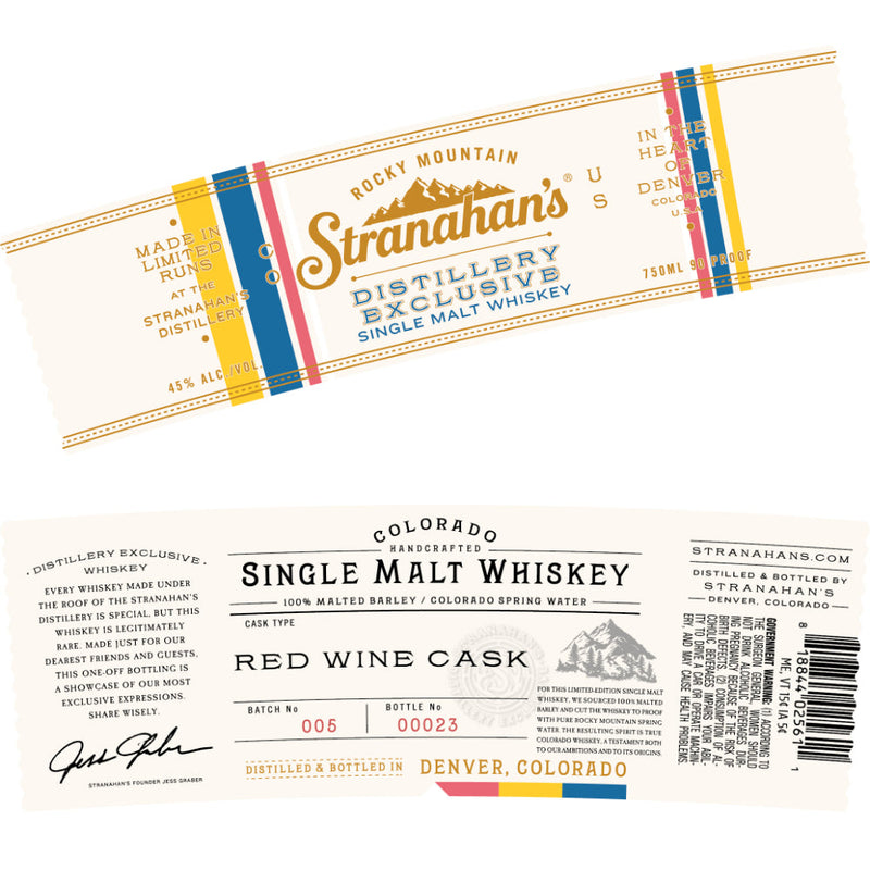 Stranahan’s Distillery Exclusive Red Wine Cask Single Malt Whiskey - Goro&