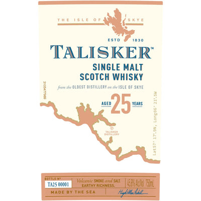 Talisker Single Malt Scotch Whisky 25 Year - Goro's Liquor