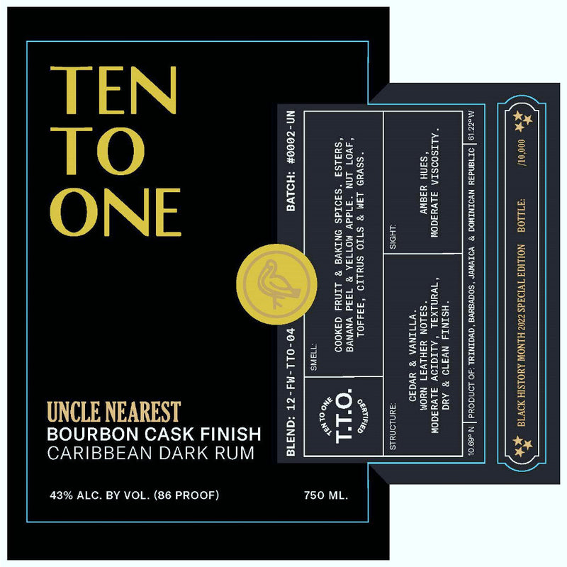 Ten To One Uncle Nearest Bourbon Cask Finish Dark Rum - Goro&