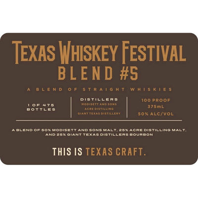 Texas Whiskey Festival Blend #5 - Goro's Liquor