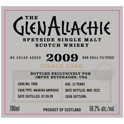 The GlenAllachie 2009 12 Year Madeira Barrique Single Cask #7666 - Goro's Liquor