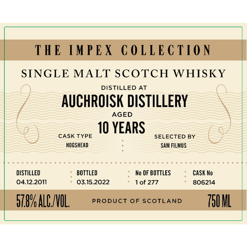 The ImpEx Collection Auchroisk Distillery 10 Year Old - Goro&