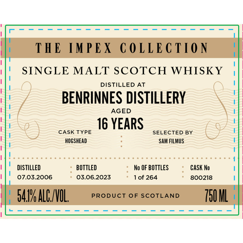 The ImpEx Collection Benrinnes Distillery 16 Year Old 2006 - Goro&