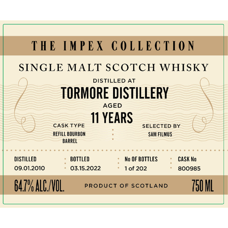 The ImpEx Collection Tormore Distillery 11 Year Old - Goro&