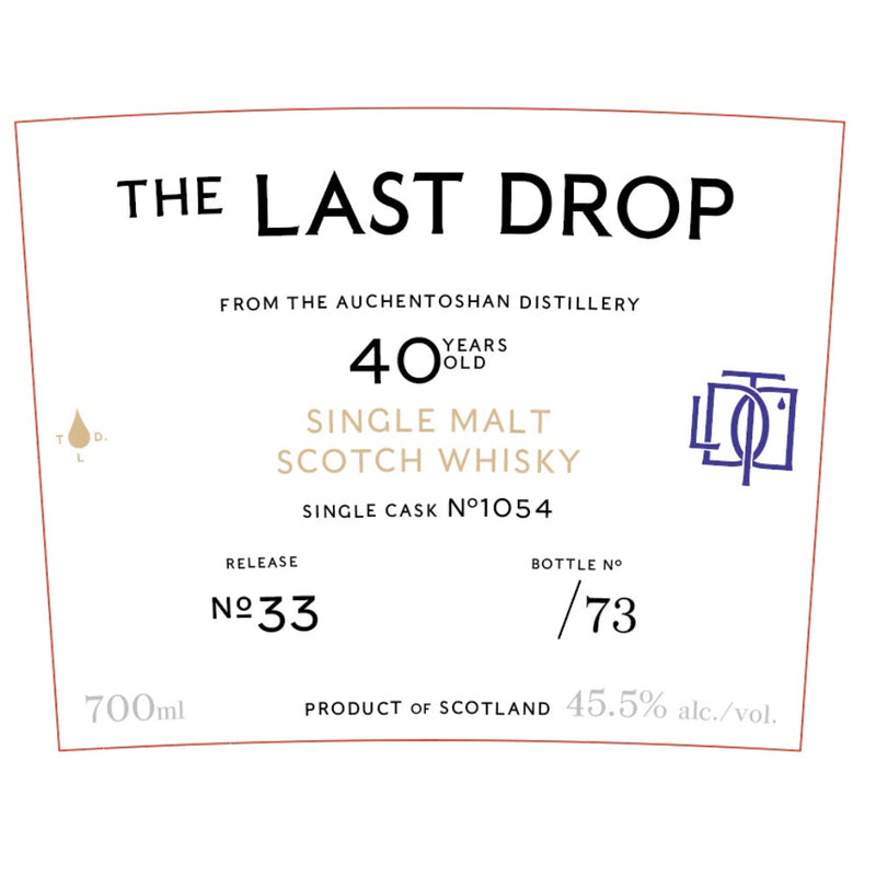 The Last Drop 40 Year Old Auchentoshan Distillery Single Malt Scotch - Goro&