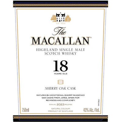 The Macallan 18 Year Old Sherry Oak 2023 Release - Goro's Liquor