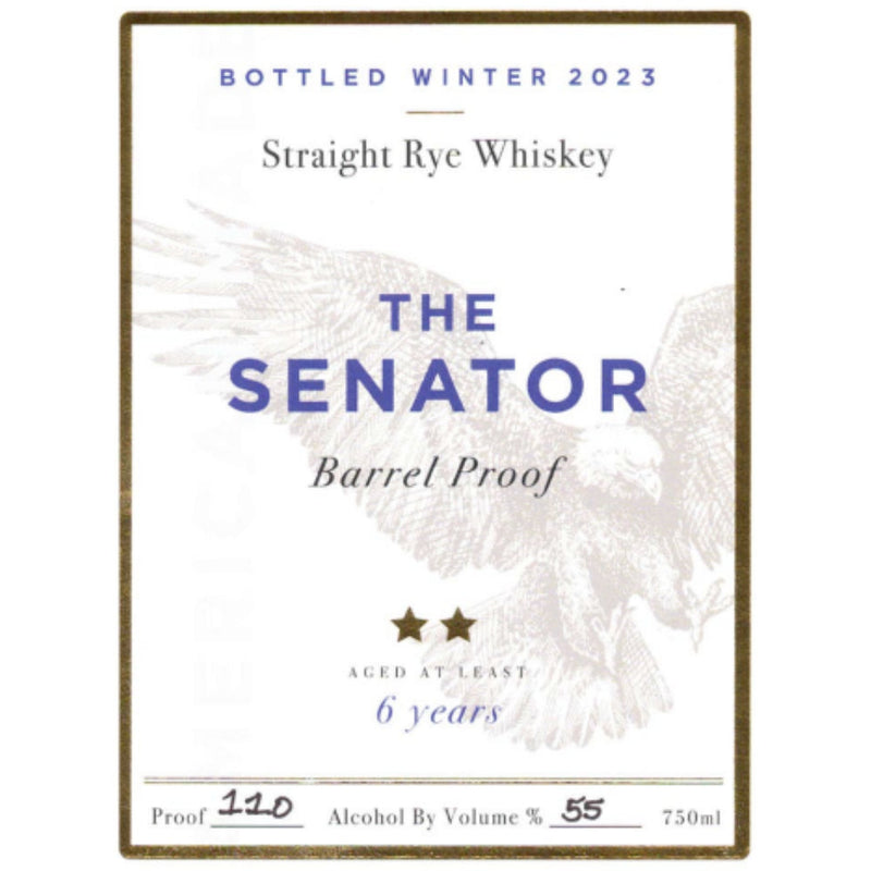 The Senator Barrel Proof 6 Year Old Winter 2023 Rye Whiskey Proof & Wood Ventures   